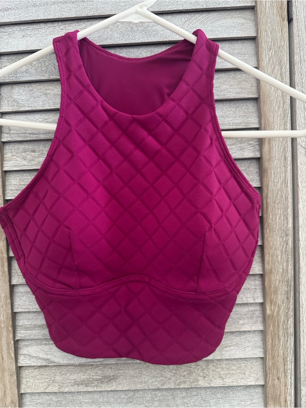 Lululemon Diamond Grid Swim Women’s Quilted smocked Swim Top